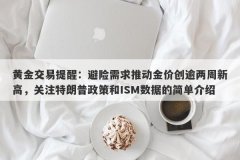 黄金交易提醒：避险需求推动金价创逾两周新高，关注特朗普政策和ISM数据的简单介绍
